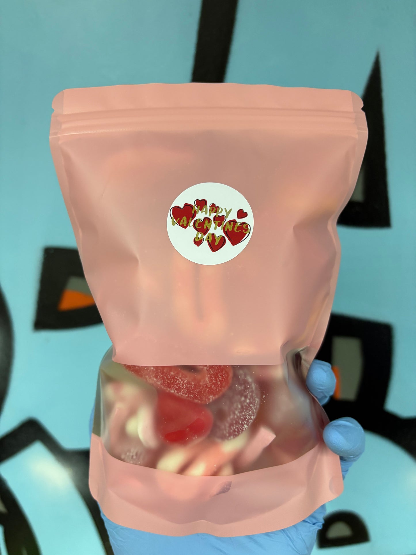 500g pink valentines pouch